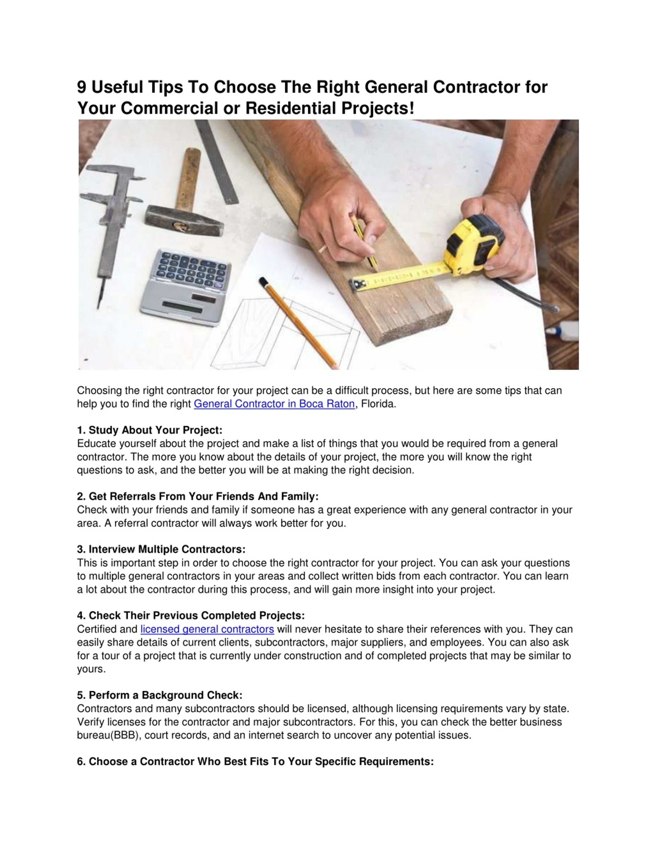 PPT - 9 Useful Tips To Choose The Right General Contractor for Your ...