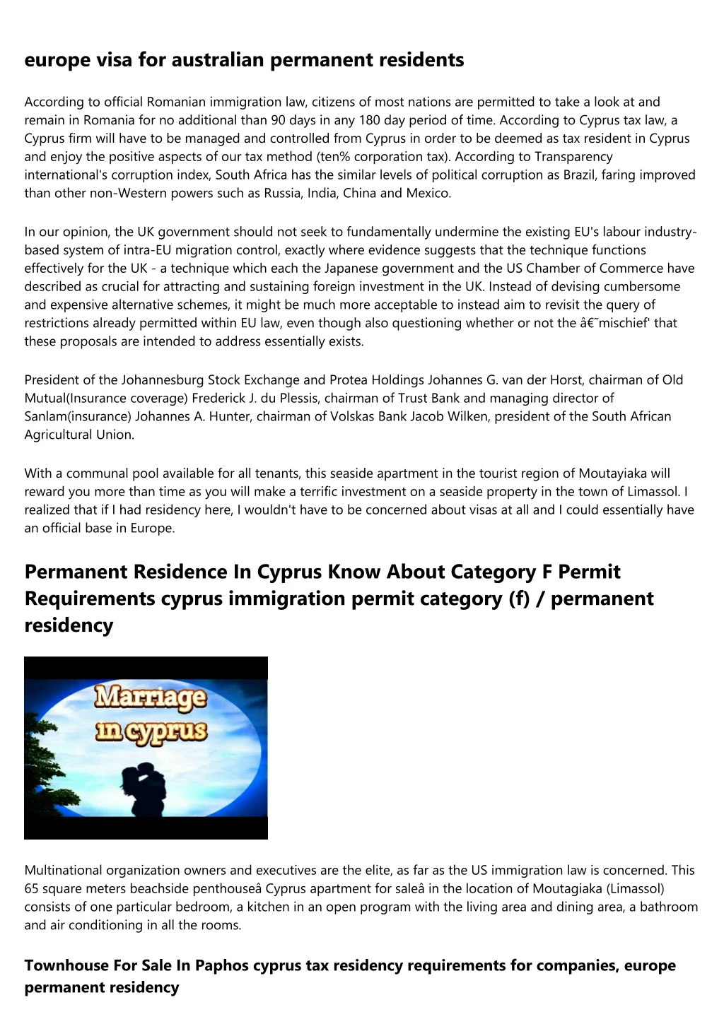 europe visa for australian permanent residents
