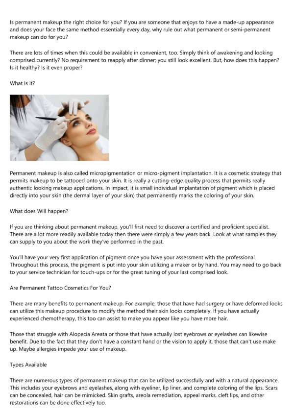 Permanent Makeup Could Be The Ultimate Make Up