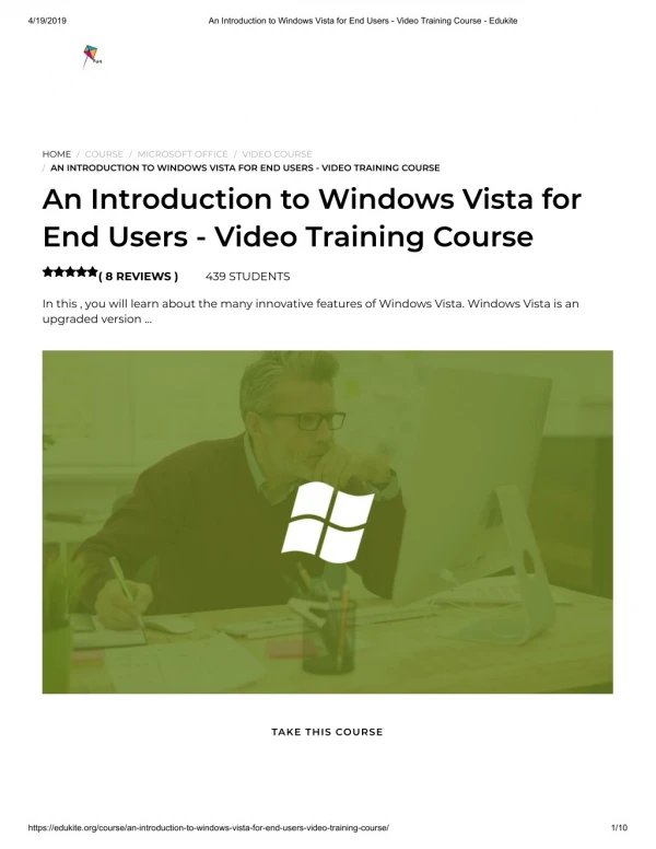 An Introduction to Windows Vista for End Users - Video Training Course - Edukite