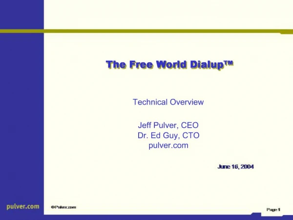 The Free World Dialup