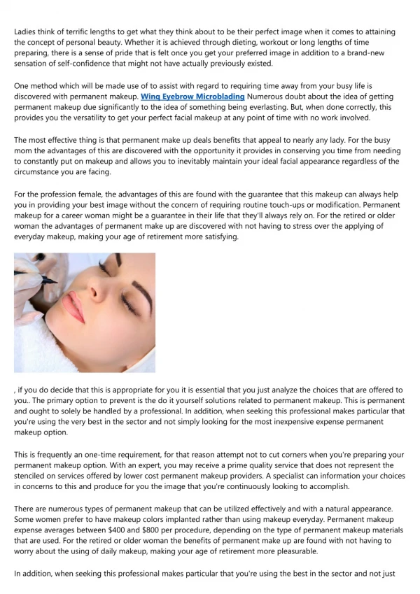 Detailing the Benefits Related to Permanent Makeup