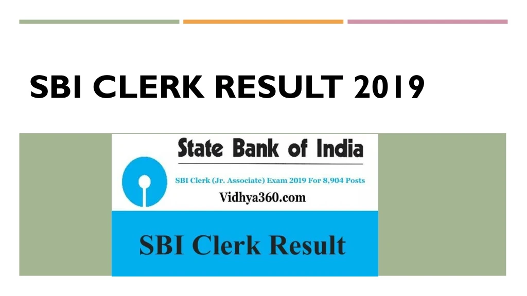 sbi clerk result 2019
