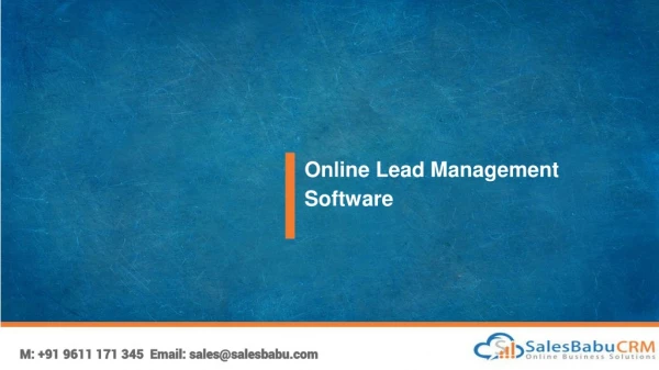 Online Lead Management Software