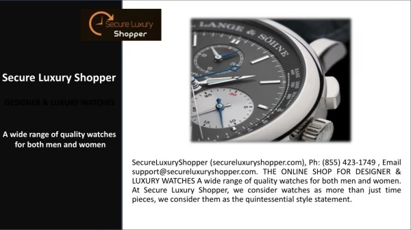 SecureLuxuryShopper Gents Branded Watches