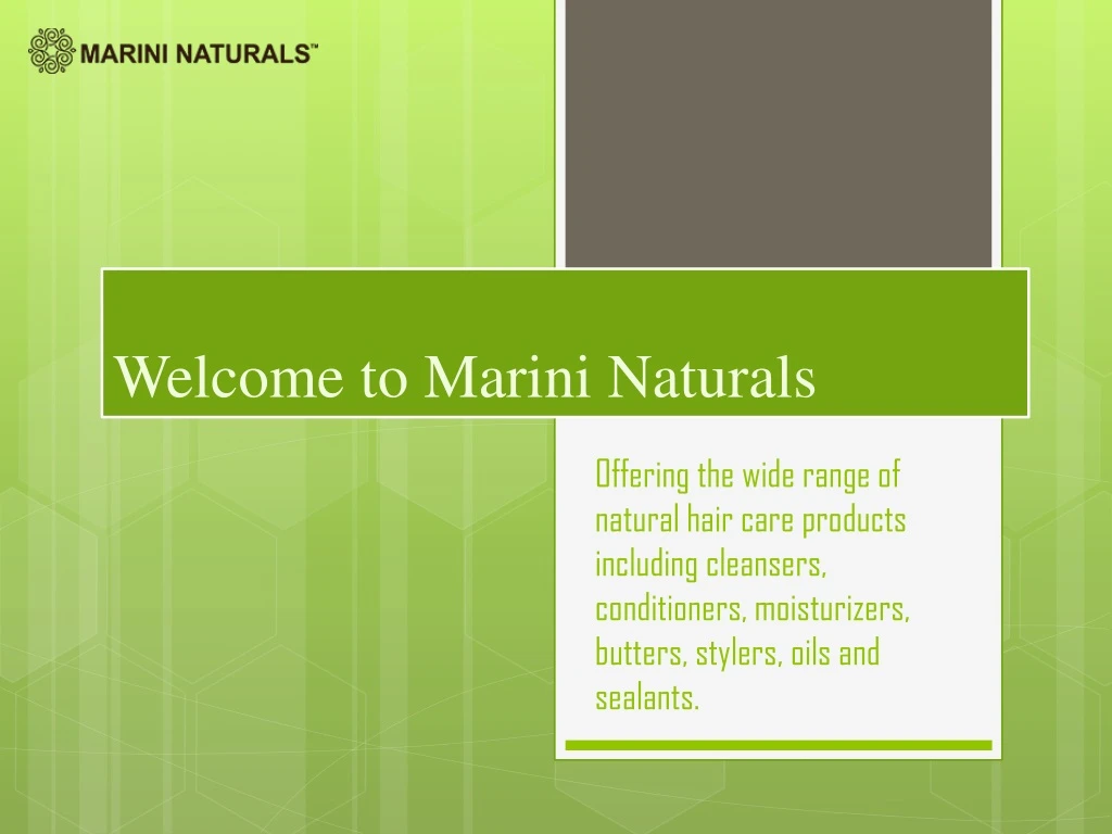welcome to marini naturals