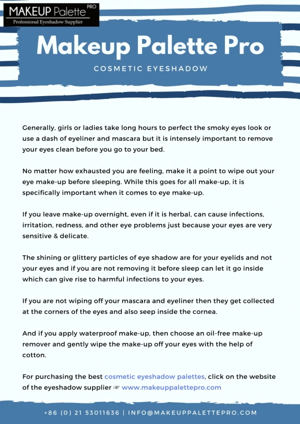 Eye Make-Up Removal Is Important Just Because | Makeup Palette Pro