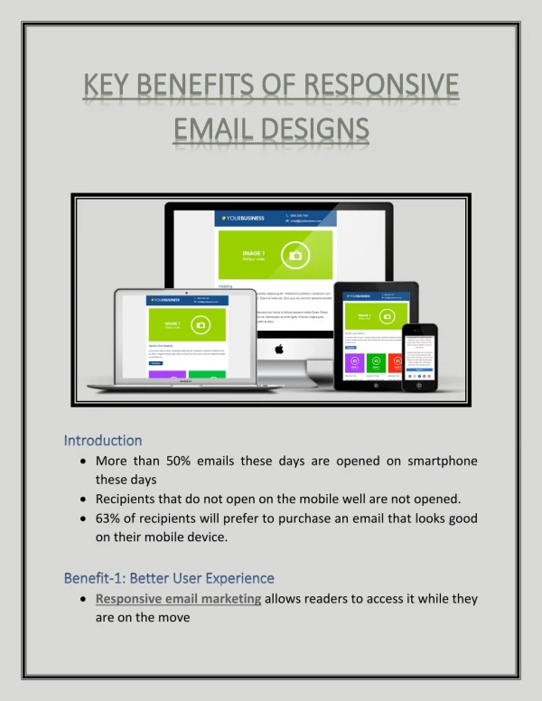 KEY BENEFITS OF RESPONSIVE EMAIL DESIGNS