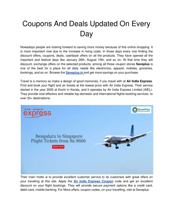 coupons and deals updated on every day