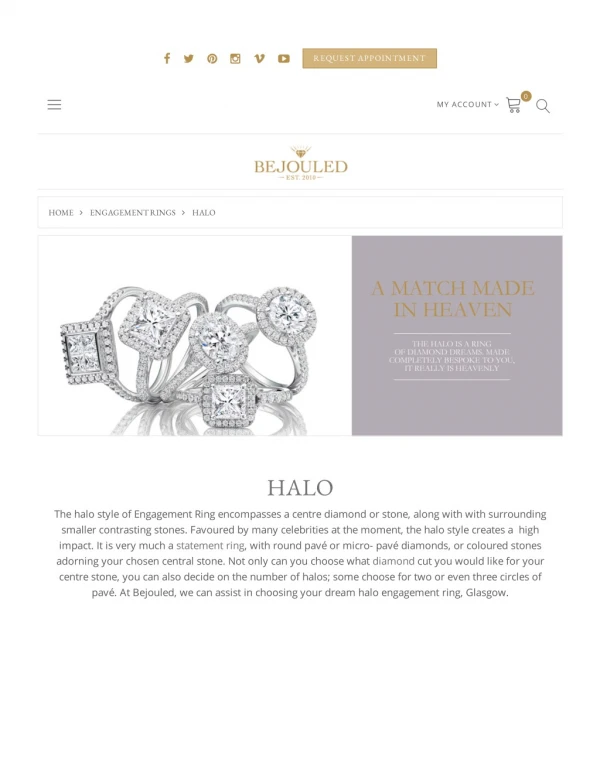 Halo Diamond Engagement Rings Glasgow | Bejouled