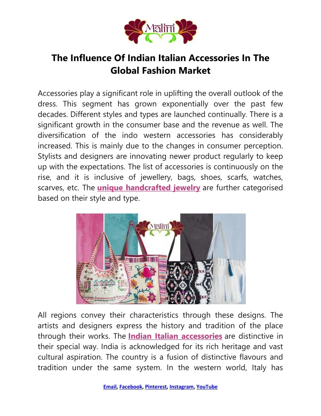 the influence of indian italian accessories