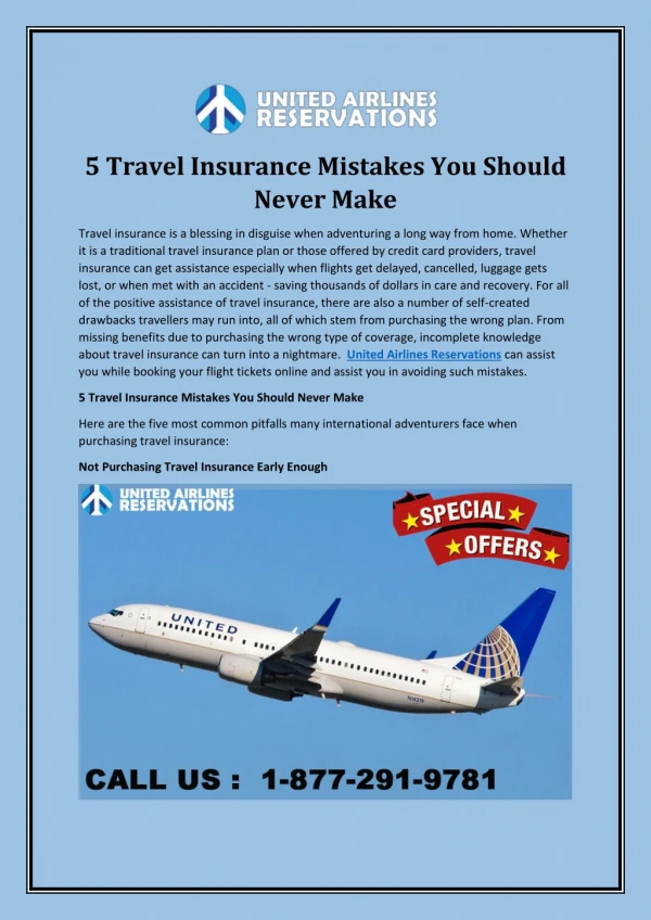 United Airlines - 5 Travel Insurance Mistakes You Should Never Make