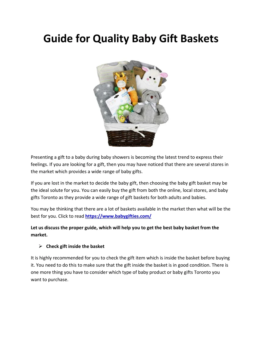 guide for quality baby gift baskets