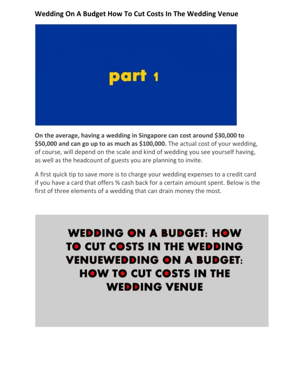 Wedding On A Budget How To Cut Costs In The Wedding Venue