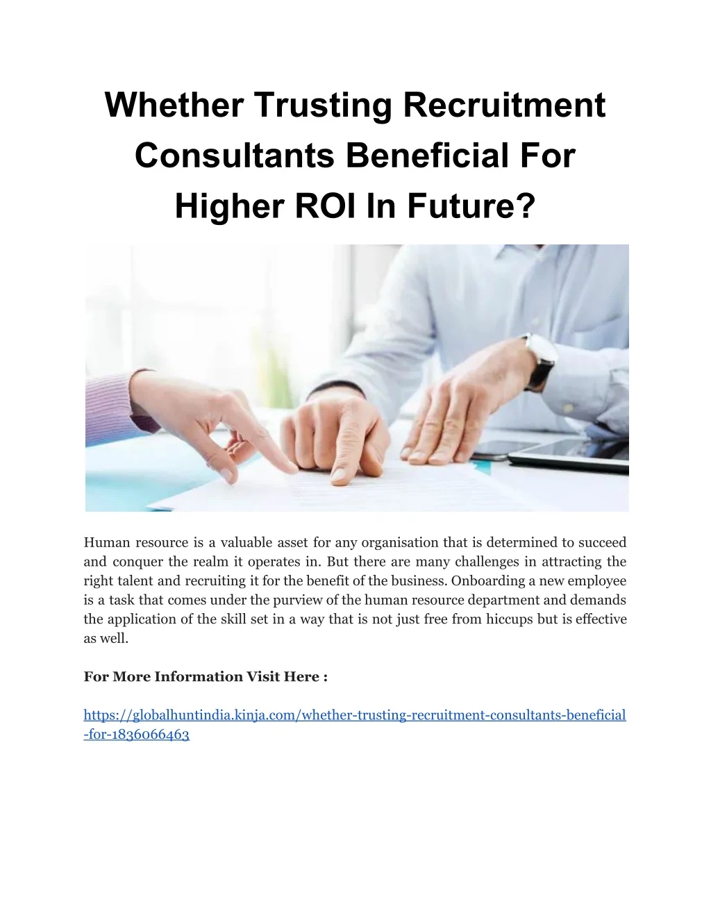 whether trusting recruitment consultants
