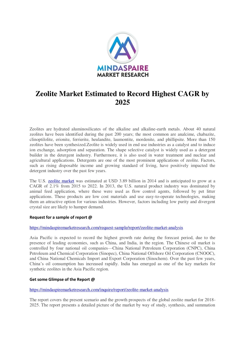 zeolite market estimated to record highest cagr
