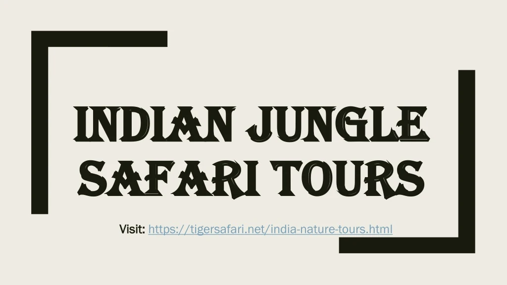 indian jungle safari tours