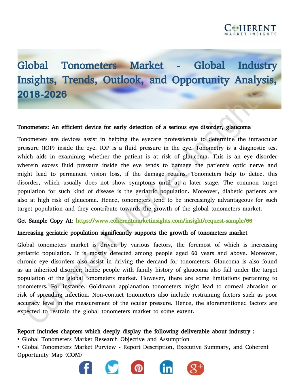 global tonometers market global industry global