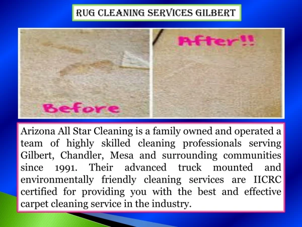 Rug cleaning services gilbert