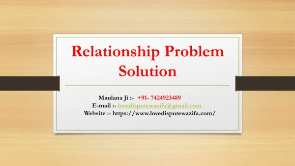 Relationship Problem Solution 91-7424923489