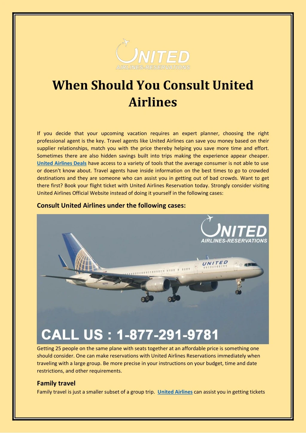 when should you consult united airlines