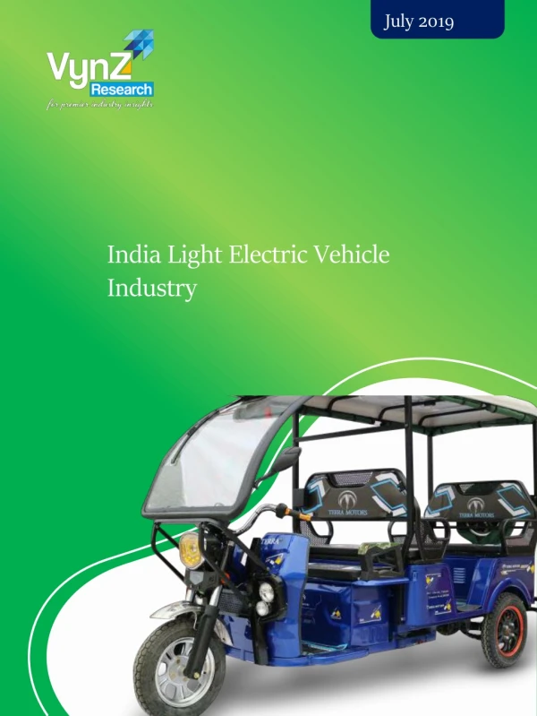 Indian Light Electric Vehicle Industry