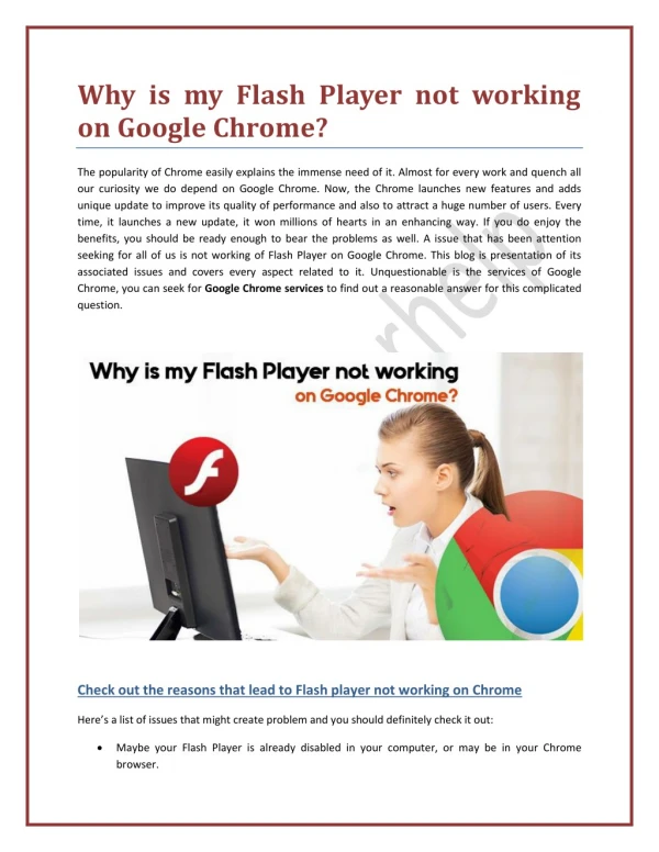 Why is my Flash Player not working on Google Chrome?