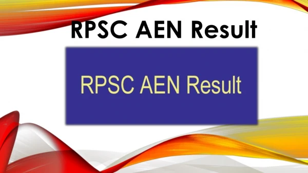 RPSC AEN Result For Asst Engineer Exam @ rpsc.rajasthan.gov.in