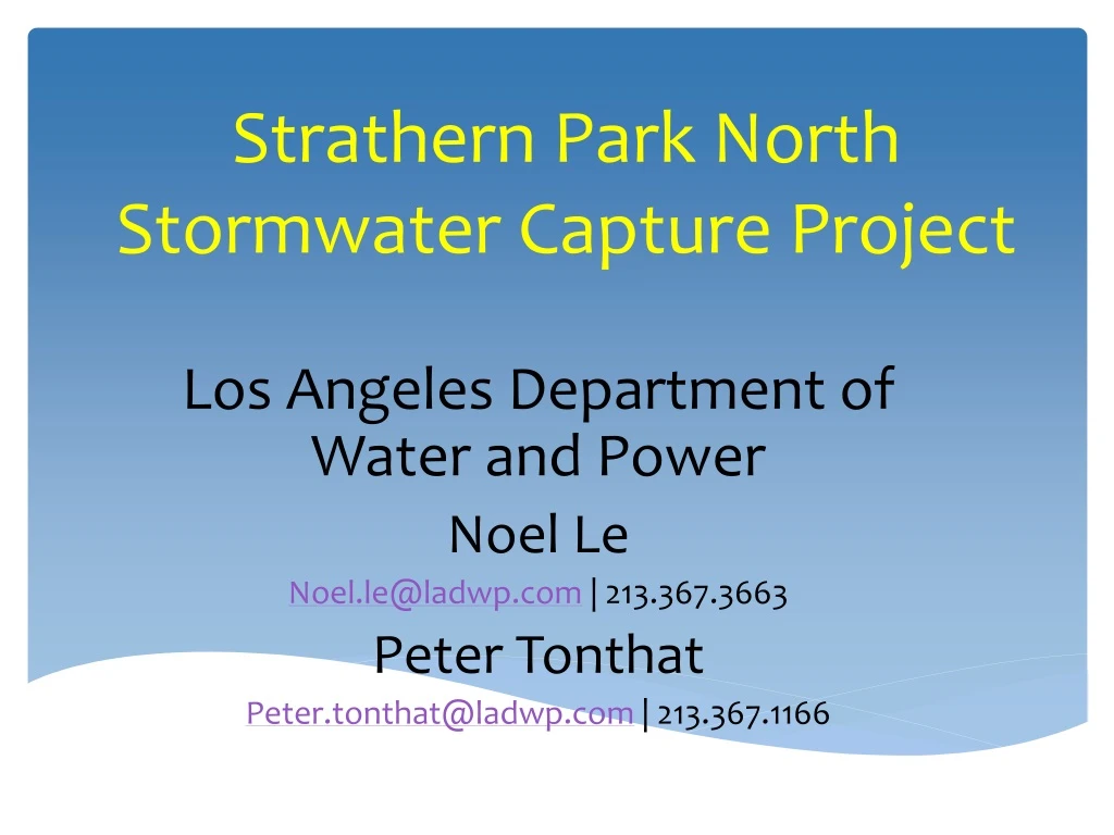 strathern park north stormwater capture project