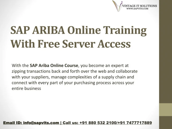 sap ariba training in Hyderabad