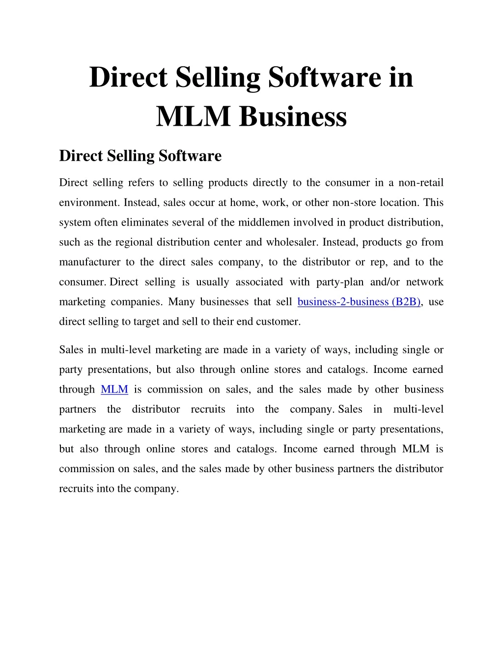 direct selling software in mlm business