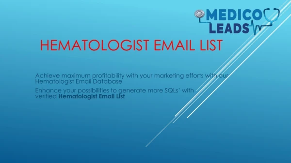 Which company provides hematologist email lists?