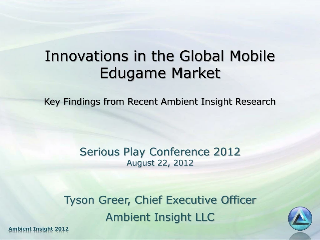 innovations in the global mobile edugame market