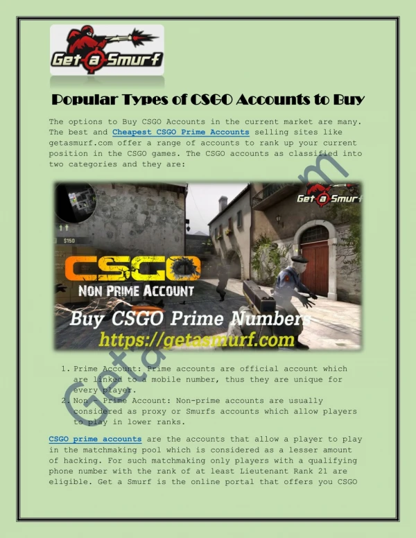 Popular Types of CSGO Accounts to Buy
