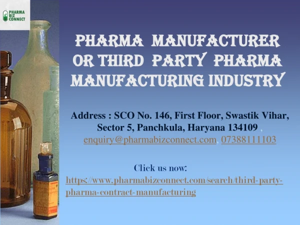 Pharmaceutical Manufacturing Company in Baddi