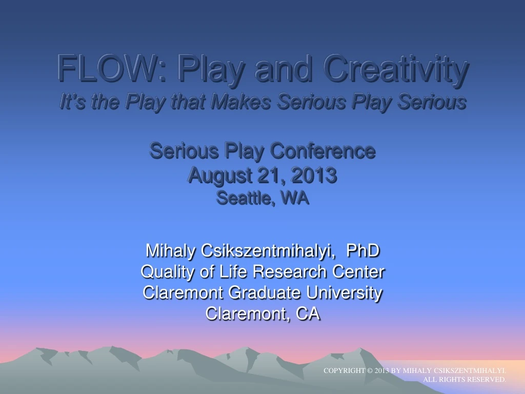 flow play and creativity it s the play that makes