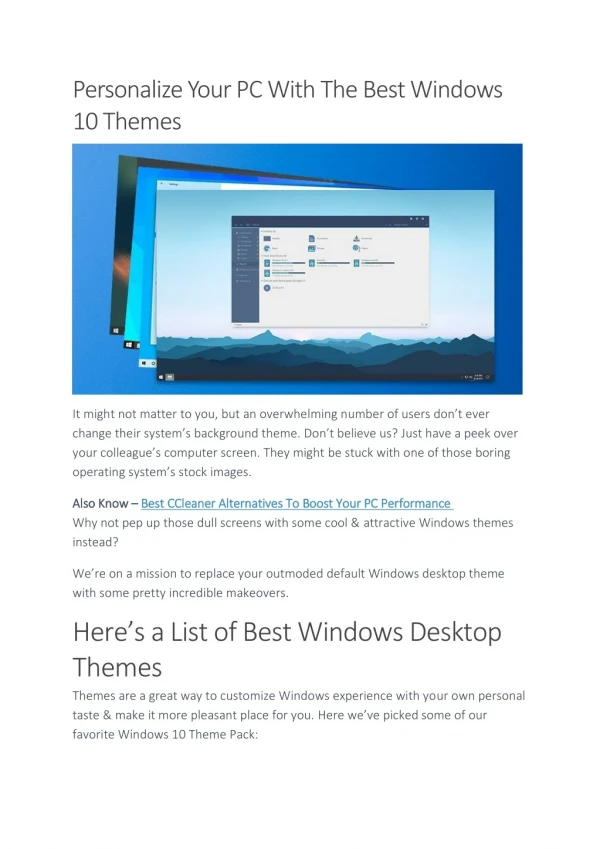 Personalize Your PC With The Best Windows 10 Themes