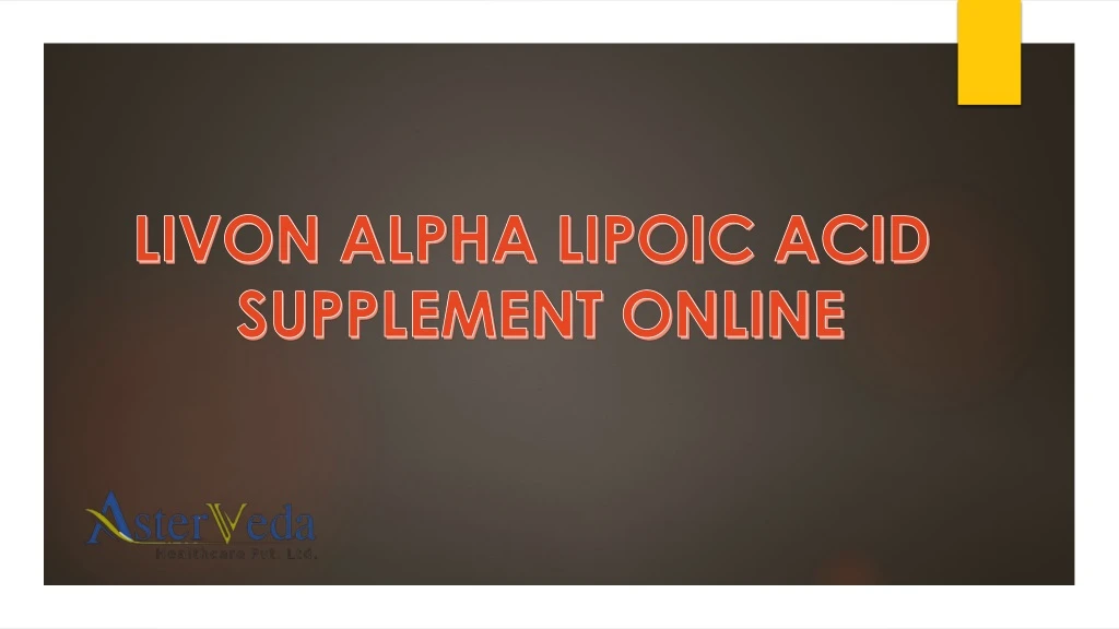 livon alpha lipoic acid supplement online