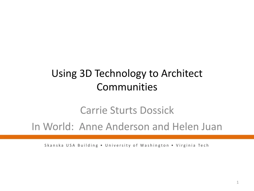 using 3d technology to architect communities