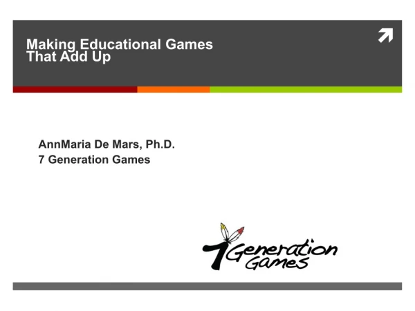 AnnMaria De Mars - Making Educational Games That Add Up