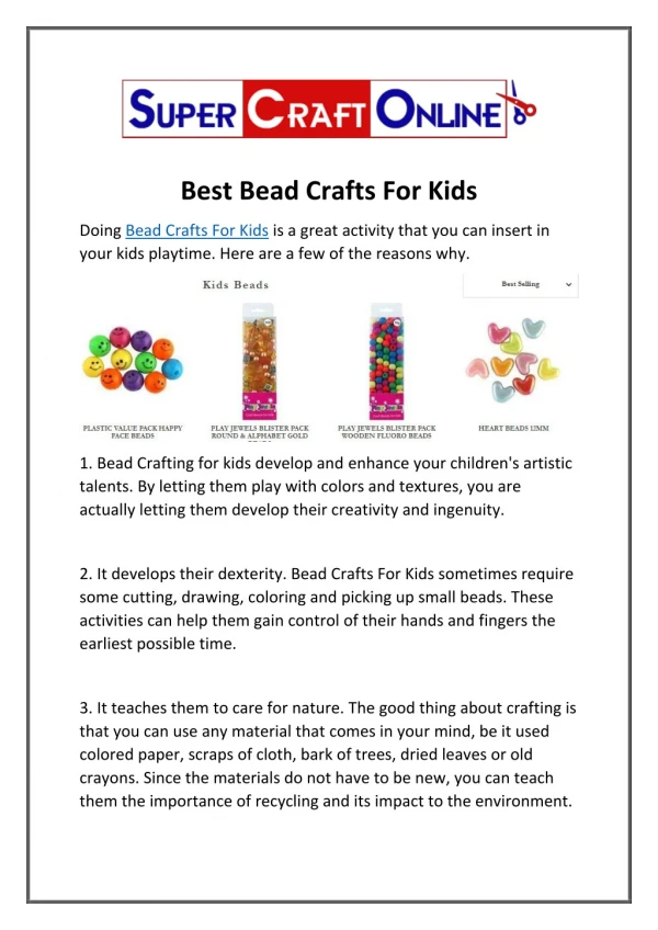 Best Bead Crafts For Kids