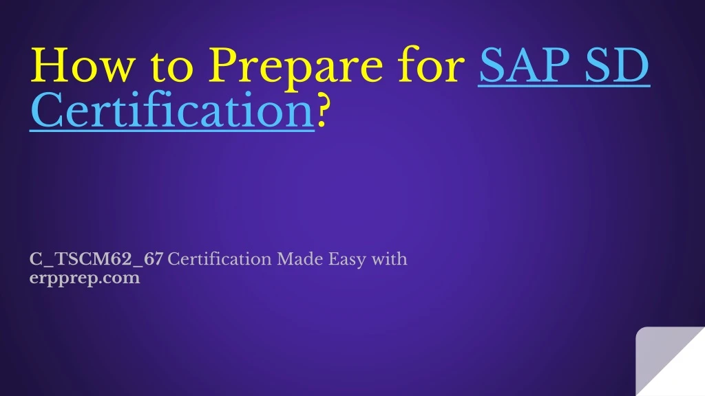 how to prepare for sap sd certification