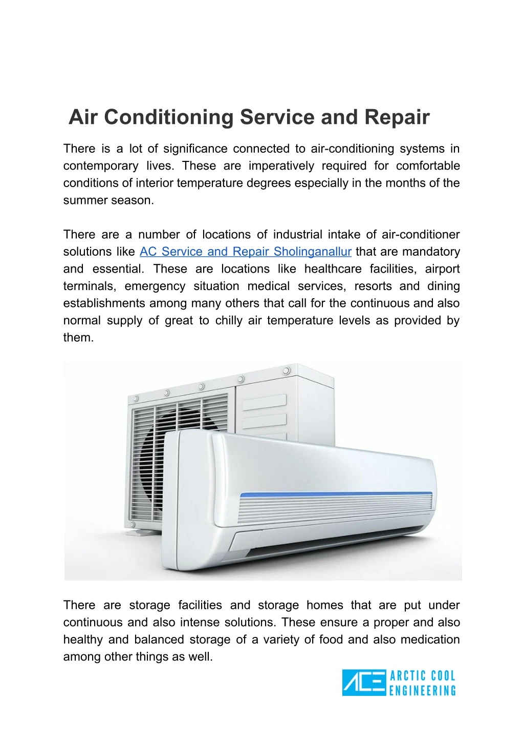 air conditioning service and repair