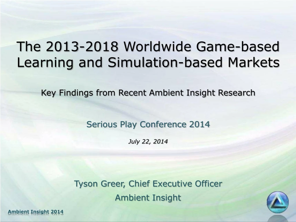 the 2013 2018 worldwide game based learning