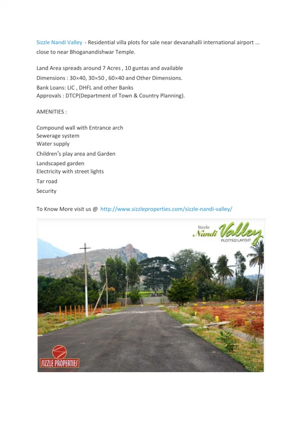 Residential villa plots for sale near devanahalli