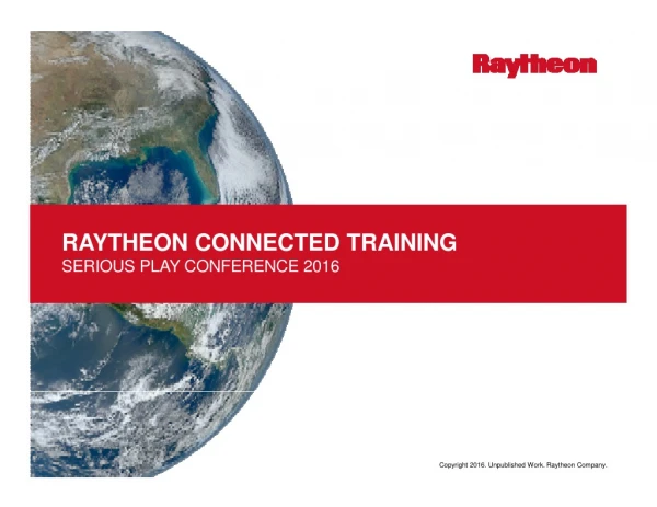 Arnold Geisler - Raytheon Connected Training: Transforming War Games for the US Army