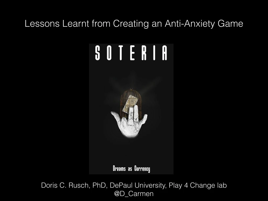 lessons learnt from creating an anti anxiety game