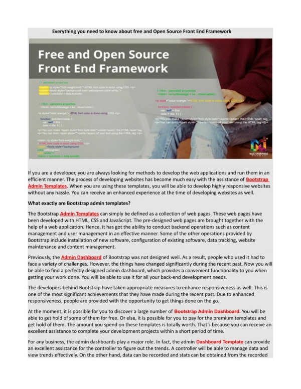 Everything you need to know about free and Open Source Front End Framework
