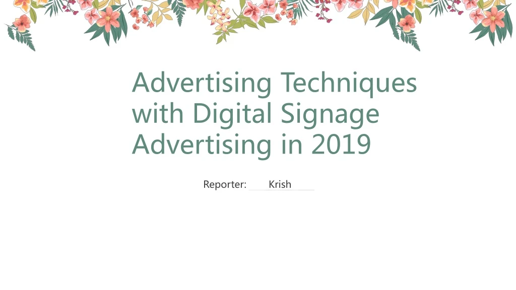 advertising techniques with digital signage