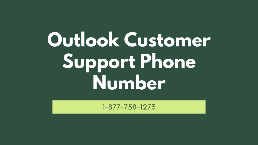 outlook customer support phone number